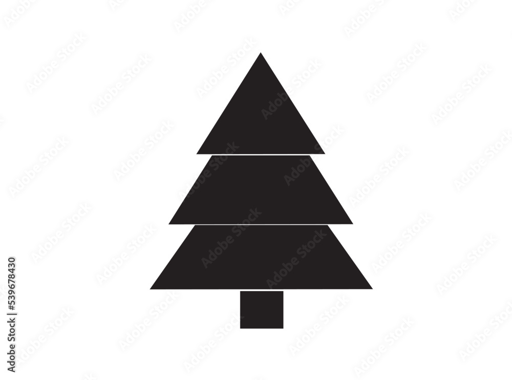 Flat black vector icon - fir-tree (pine). Park. Forest. Happy New Year Flat black vector icon - fir-tree (pine). Park. Forest. Happy New Year