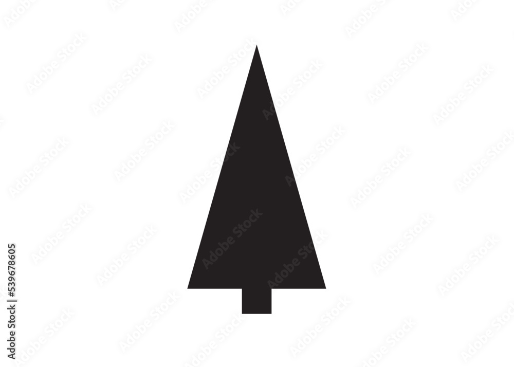 Flat black vector icon - fir-tree (pine). Park. Forest. Happy New Year Flat black vector icon - fir-tree (pine). Park. Forest. Happy New Year
