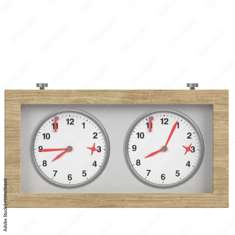 3d rendering illustration of a chess clock 3d rendering illustration of a chess clock