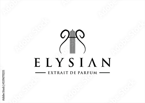 harp traditional music logo design