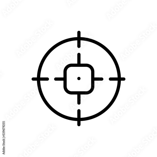 Target line icon. Shooting, job hunting, weapons, war, aiming, target audience. Contextual advertising. Vector black line icon on a white background