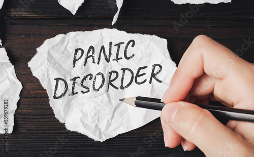 Fotografie Panic disorder - inscription on paper. Anxiety disorder.