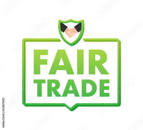 Fair trade icon, label. Professional partnership and networking. Vector stock illustration