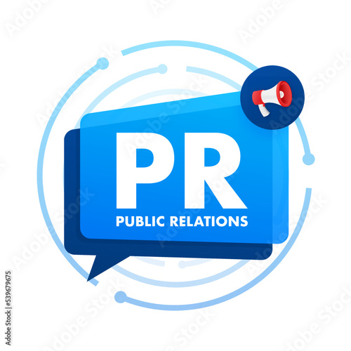 PR Public relations. PR agency. Vector stock illustration