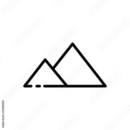 Rock line icon. Mountain, climber, travel, tourism, tour agency, hill, Alpinism, altitude, emblem, symbol. Mount concept. Vector black line icon on a white background