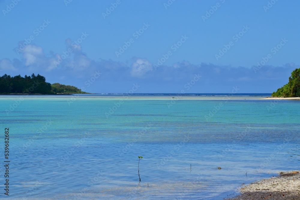 Turquoise ocean lagoons of Vanuatu in the Pacific islands