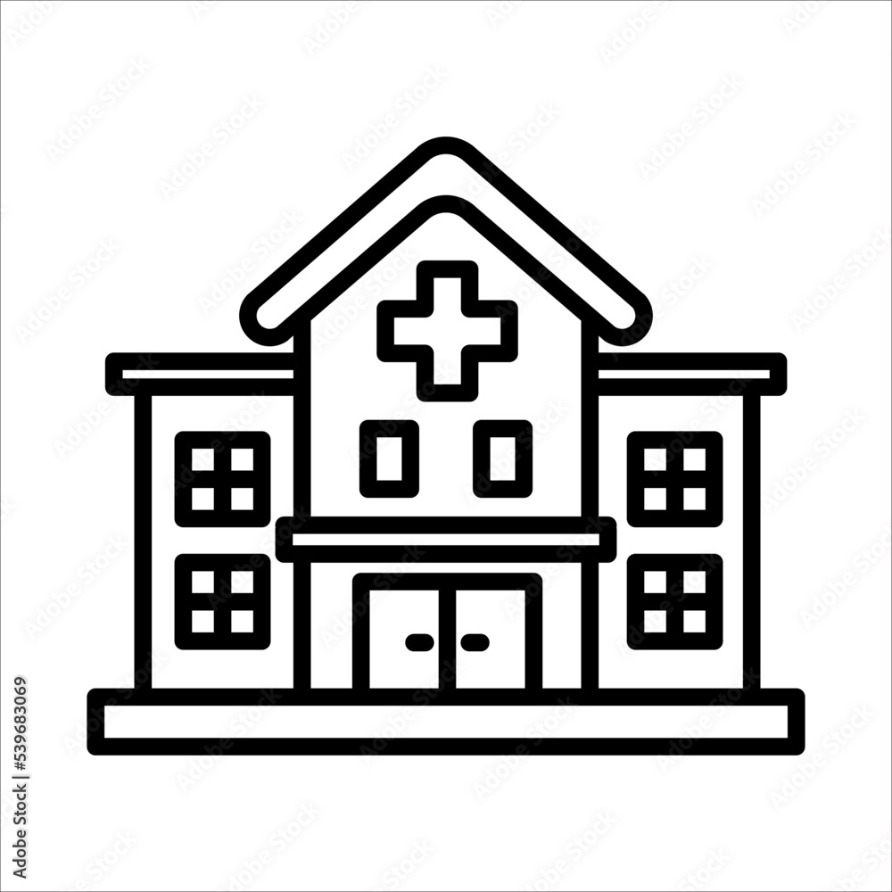 Hospital Icon Logo Design Vector Template Illustration Sign And Symbol
