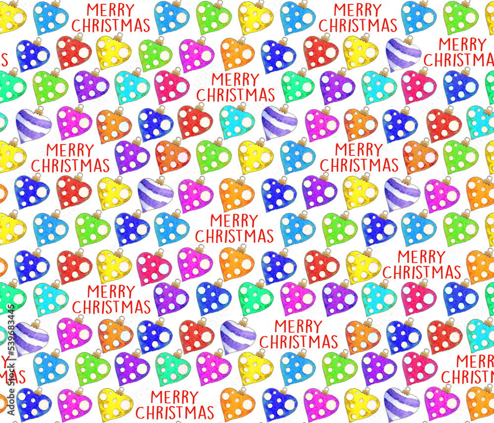 Merry Christmas hearts - seamless repeatable Merry Christmas hearts - seamless repeatable