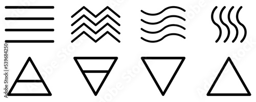 Set of four elements icons. Wind, fire, water, earth symbol Pictograph symbols