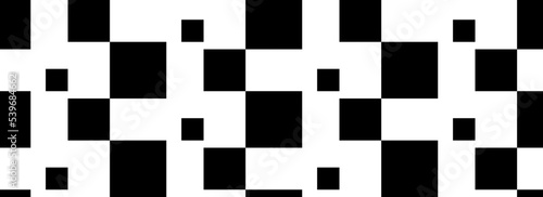 abstract seamless vector pattern made of black and wehite rectangles, distorted checkerboard style