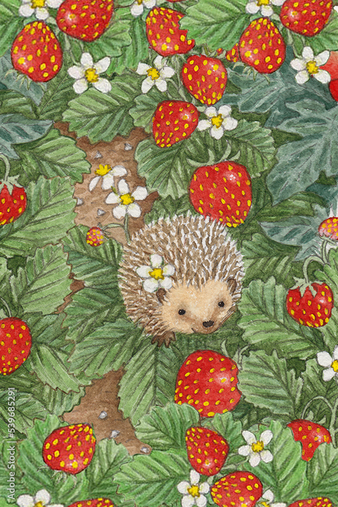 Cute hedgehog - seamless repeatable Cute hedgehog - seamless repeatable