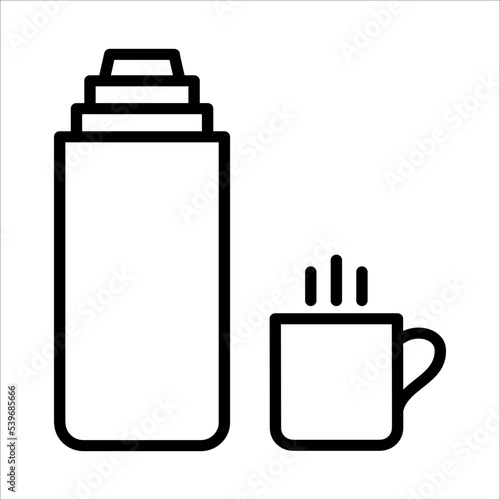 Thermos Icon Logo Design Vector Template Illustration Sign And Symbol