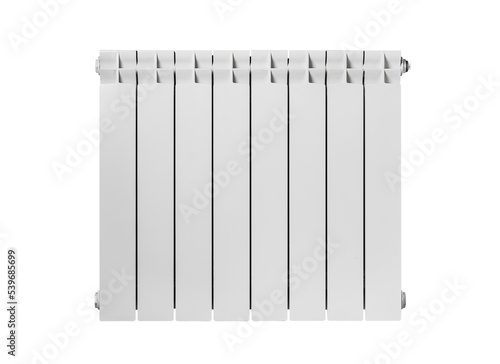 Bimetal radiator isolated on white background. Heating radiator cut out from the background. Convectors isolated. photo