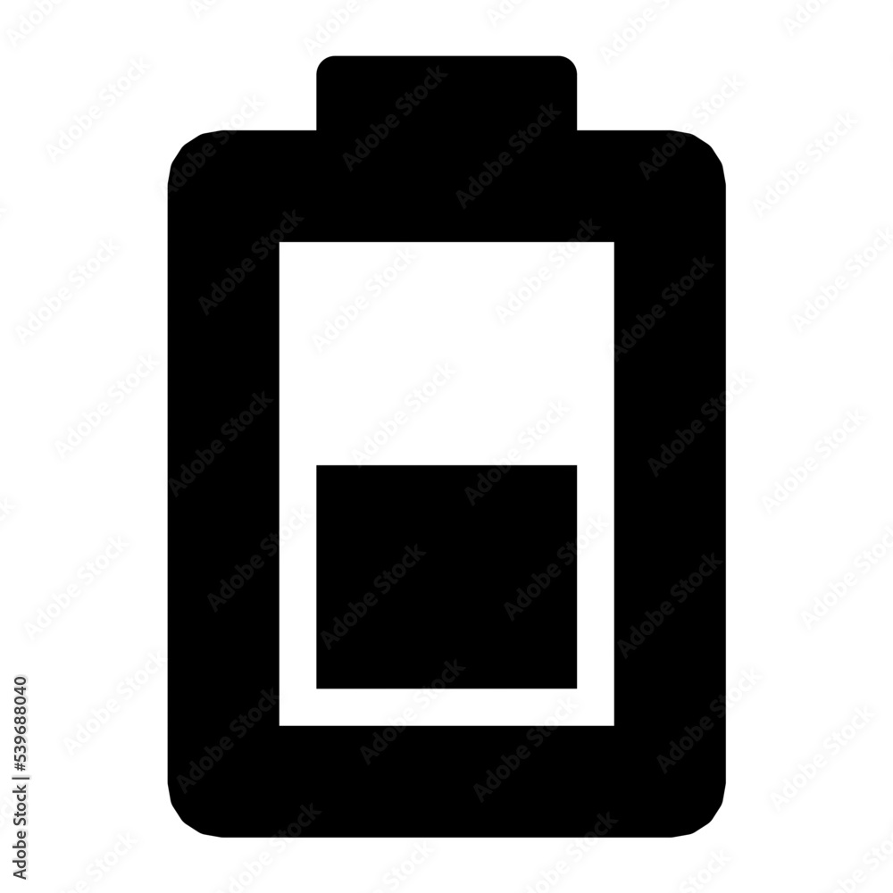 Half Battery Flat Vector Icon Half Battery Flat Vector Icon
