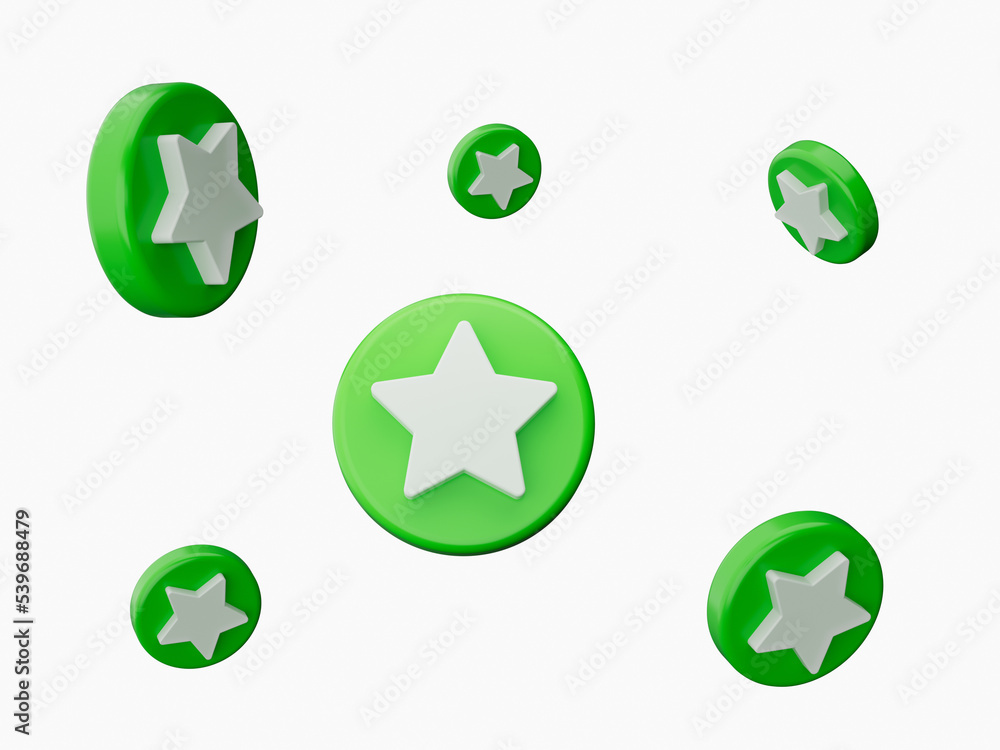 3d Green and white stars background 3d illustration 3d Green and white stars background 3d illustration