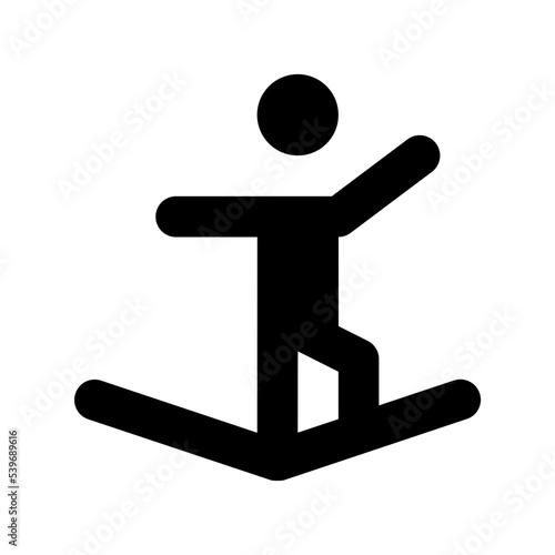 Water Surfing Vector Icon