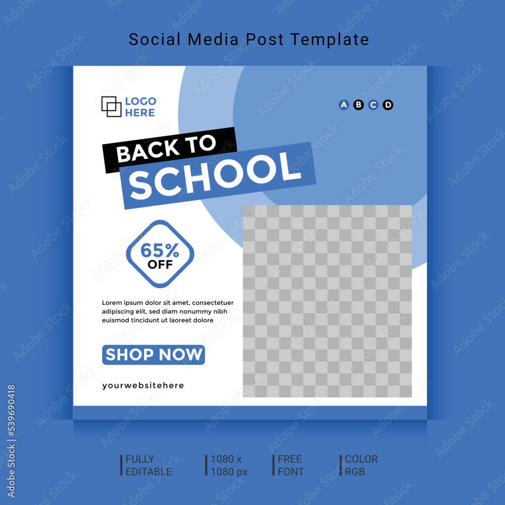 Obraz premium Welcome Banner Back to School social media template