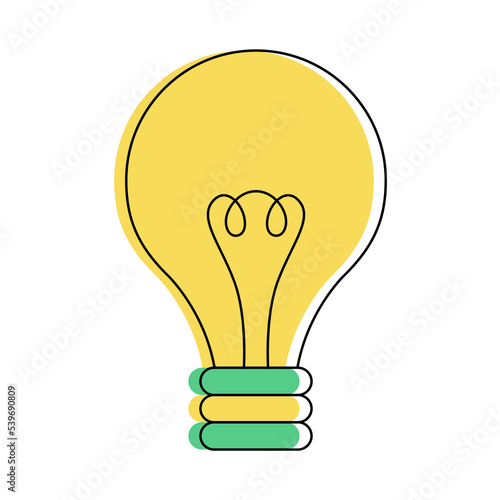 Flat line light bulb icon isolated on white background. Energy and idea sign. Vector illustration.