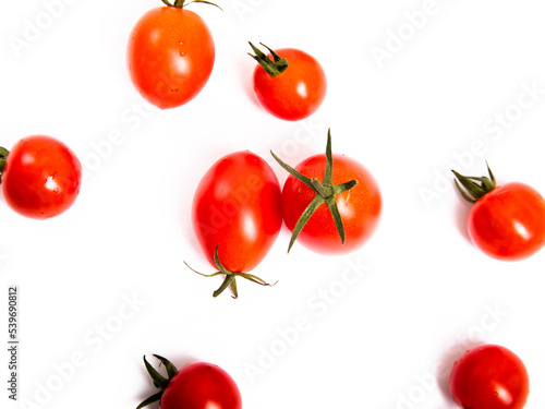 Cherry tomatoes isolated on the white background