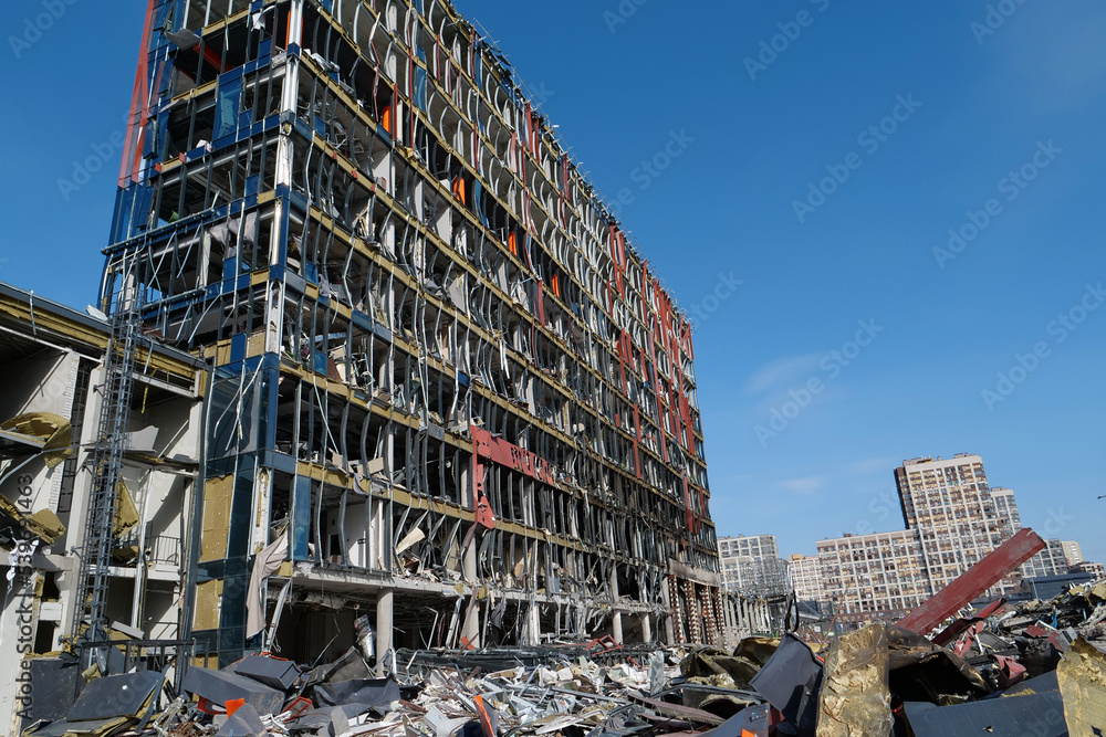 Russian terrorists destroyed shopping and entertainment center in Kyiv, Ukraine