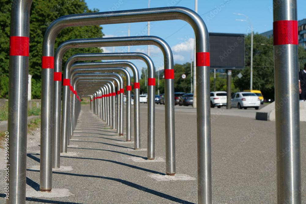 Cycle parking rack, outdoor parking place for bicycles and other vehicles Cycle parking rack, outdoor parking place for bicycles and other vehicles