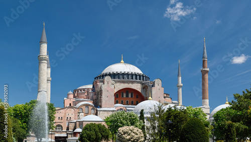 Front view of the magnificent Hagia Sophia Mosque, Istanbul, Turkey