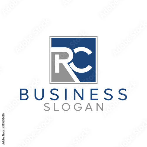 RC elegant logo template in gold color, vector file .eps 10, text and color is easy to edit
