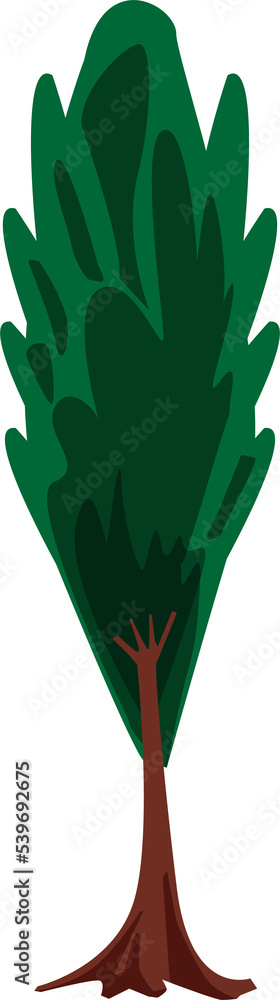 Obraz premium Icon flat design tree. PNG