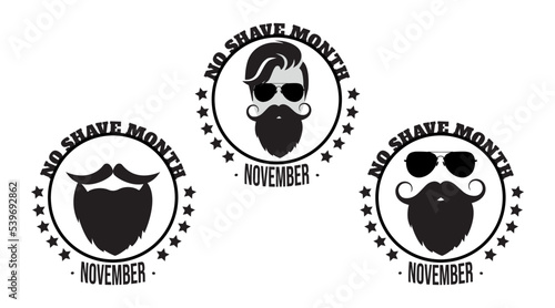 November concept icon label design with lettering