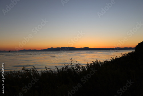 琵琶湖の夕焼け