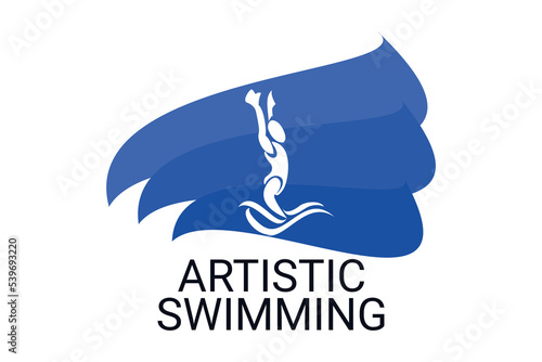 artistic swimming sport vector line icon. sport pictogram, vector illustration.