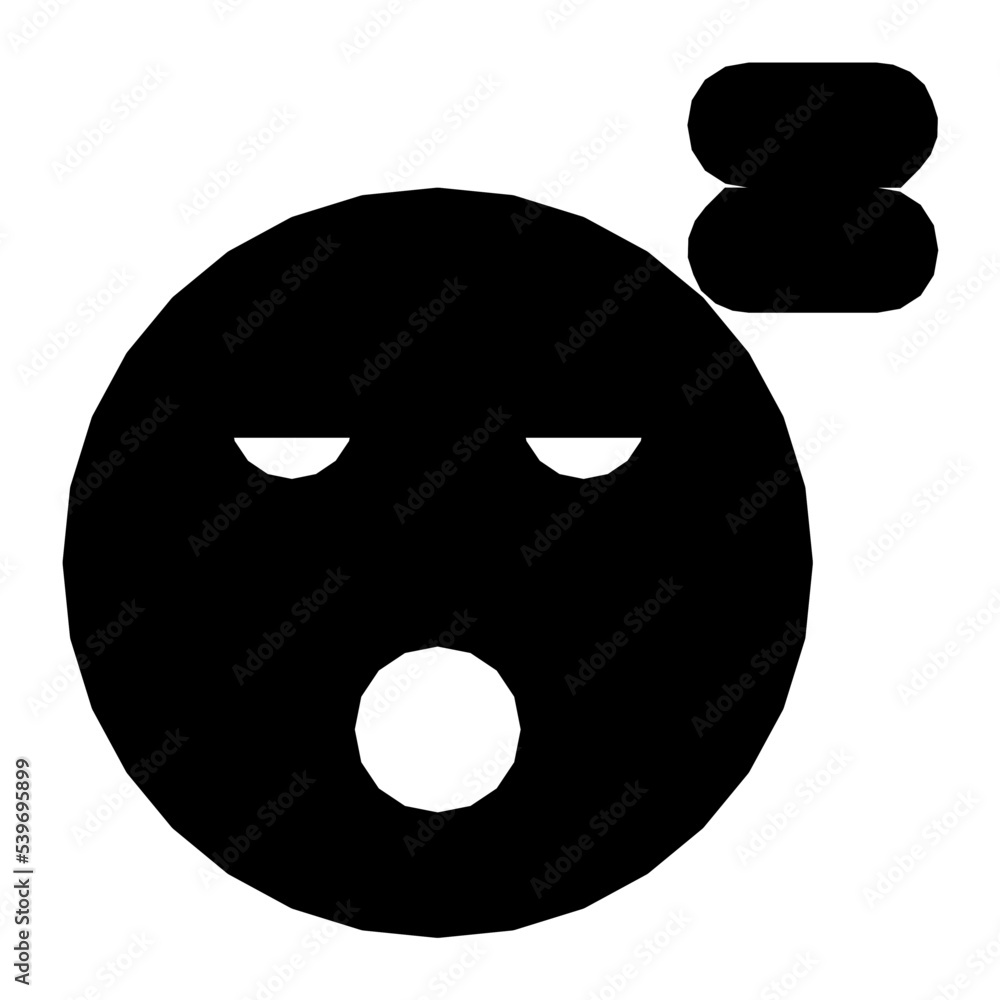 Fototapeta premium Snoring Emoticon Flat Vector Icon