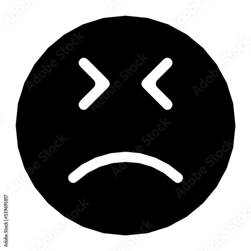 Angry Face Flat Vector Icon