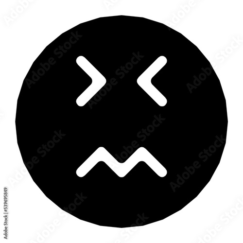 Angry Face Flat Vector Icon