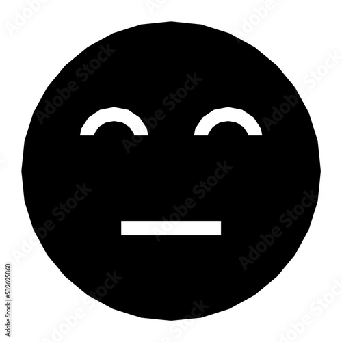 Speechless Emoticon Flat Vector Icon