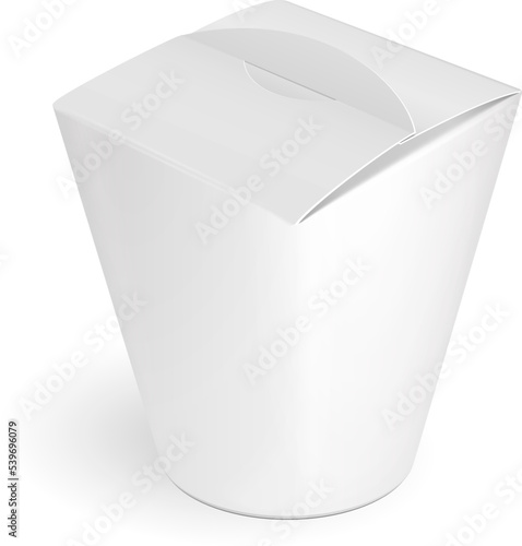 Cardboard Food Tub Box. illustration Isolated On White Background. Mock Up Template Ready For Your Design. Vector.