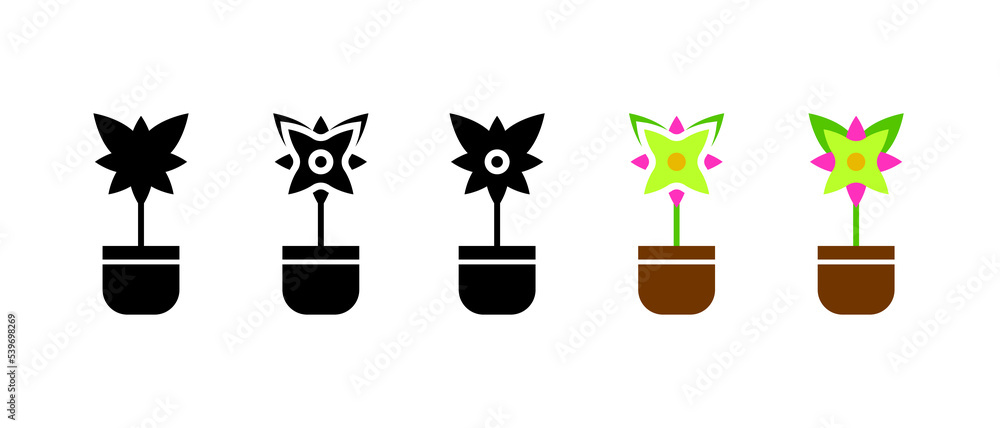 Flower icons set isolated on white background. Flower simple icon in flat style concept