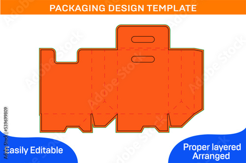 Auto bottom closer bag dieline tamplate foldable paper bag