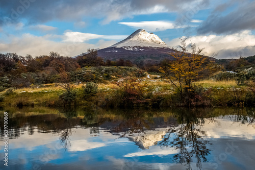 Nature view of Tierra del Fuego province in Argentina. Nature of South America photo