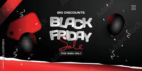 Black friday sale banner template design marketing