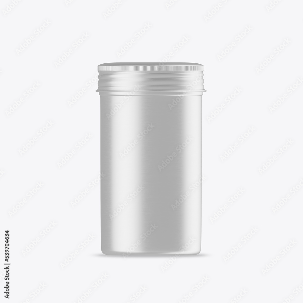 Colored Tin Mockup. 3D render Colored Tin Mockup. 3D render
