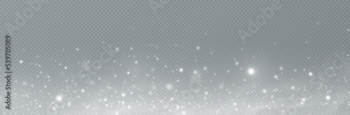 Realistic falling snow.Christmas background.Isolated on transparent background.