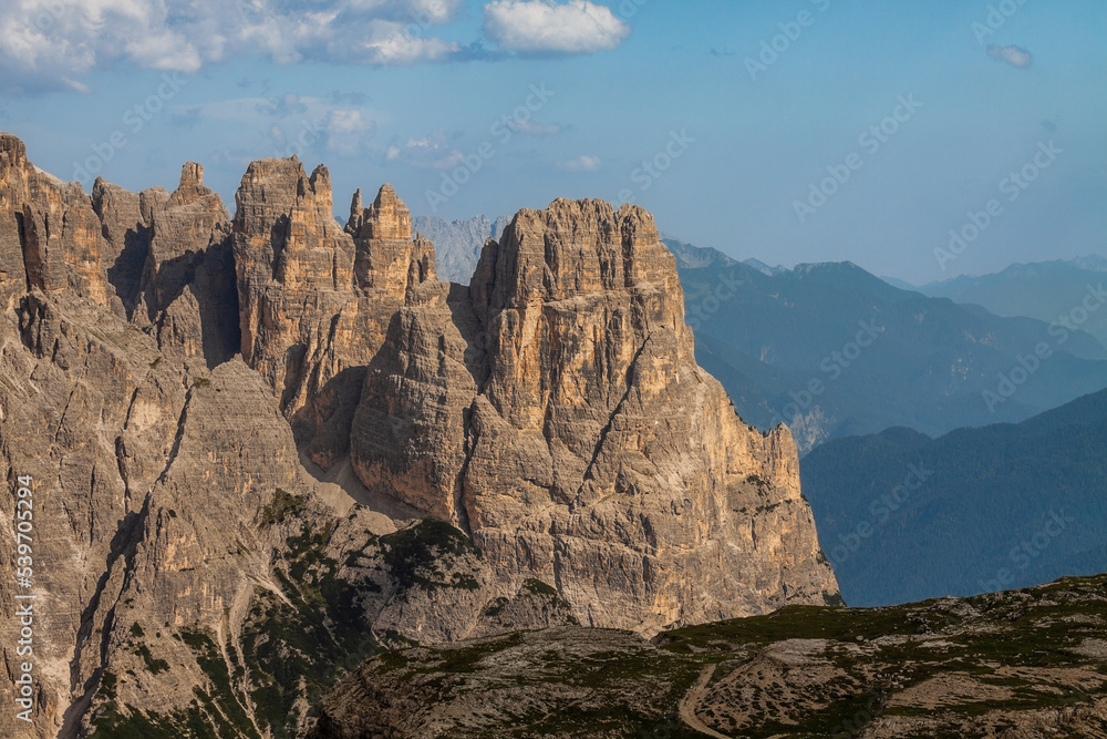 panorama góry Dolomity lato - obrazy, fototapety, plakaty 