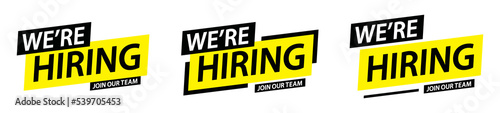 We are hiring banner icon, vector illustration