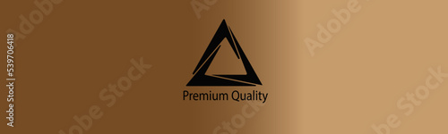Premium quality triangle vector illustration , black logo with classic brown background.