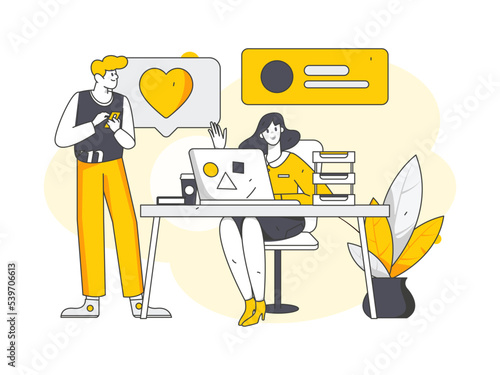 Campus recruitment character flat vector concept operation illustration	