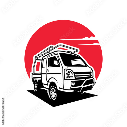 off road pick up truck illustration logo vector
