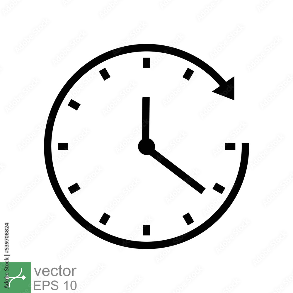 Clock icon. Simple flat style. Time, arrow, wall, business, circle, speed, stopwatch, deadline, alarm counter concept. Vector illustration isolated on white background. EPS 10. Clock icon. Simple flat style. Time, arrow, wall, business, circle, speed, stopwatch, deadline, alarm counter concept. Vector illustration isolated on white background. EPS 10.