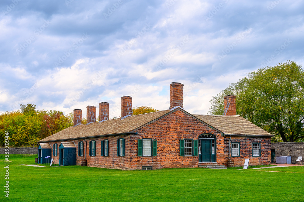 The colonial architecture of the Fort York garrison in Toronto, Canada
