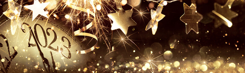 New Year's Eve 2023 Celebration Background with Stars